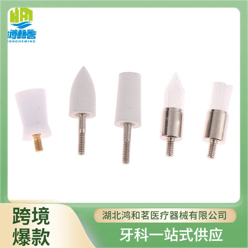 Dental Teeth Polishing Kit Oral Cleaning Stain Removal Silicone Polishing Heads Pointed Brush Flat Brush Polishing Brush Consumables