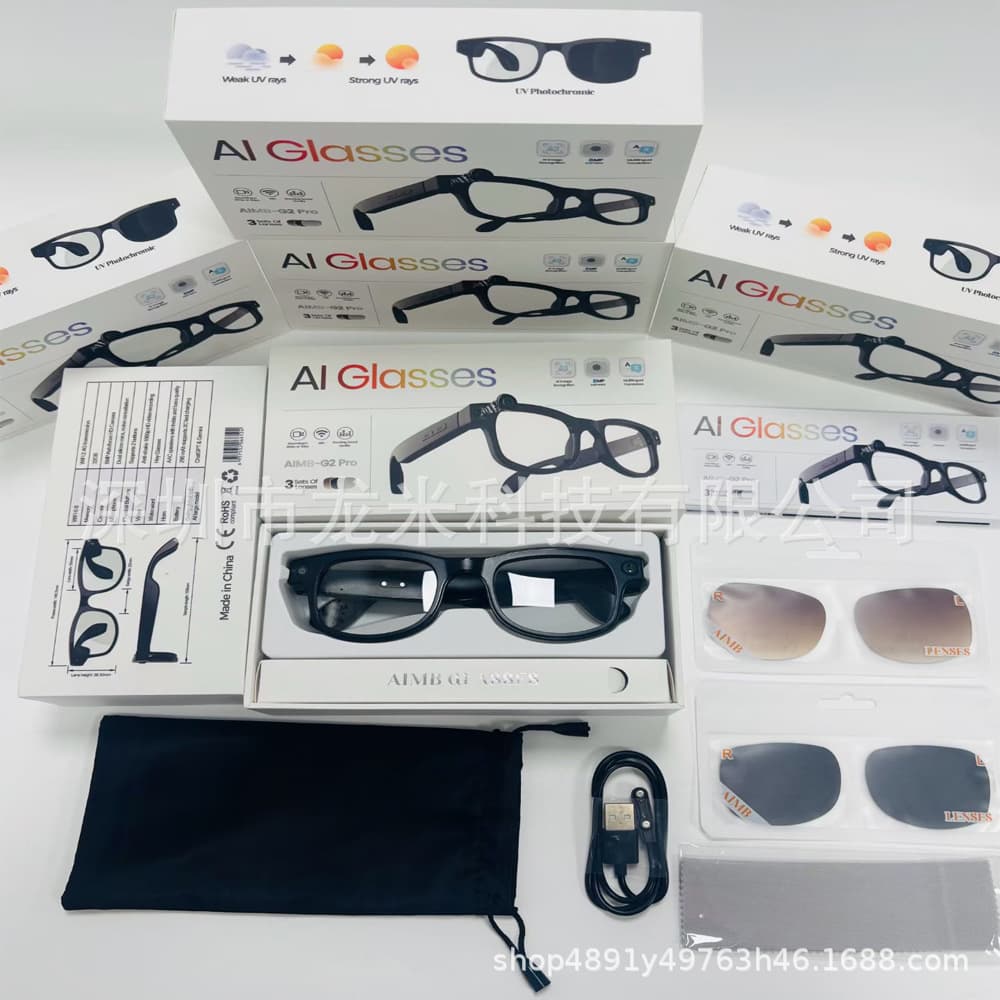 Hot-selling AIMB-G2 Pro Smart Glasses 8MP S1 Bluetooth Call Recording Video AI Image Recognition Translation