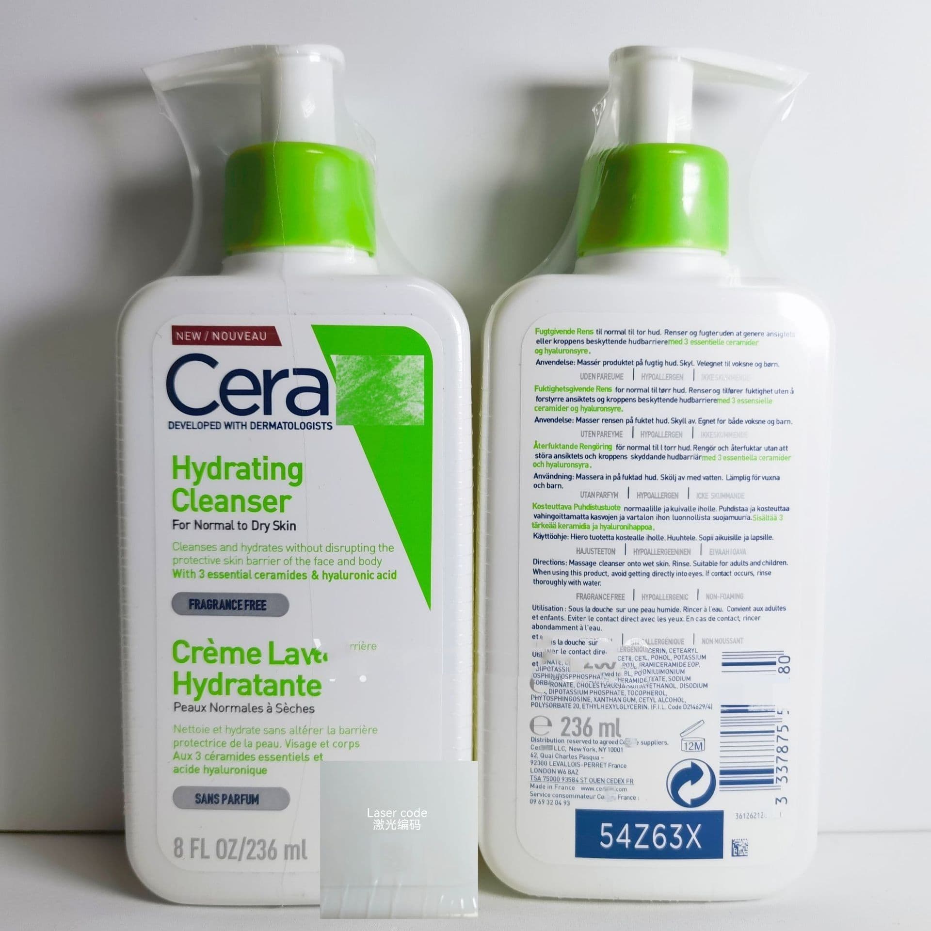 Cross-border Ce'ra Ve Lefu Salicylic Acid Facial Cleanser Moisturizing Amino Acid Foaming Cleanser 236ml