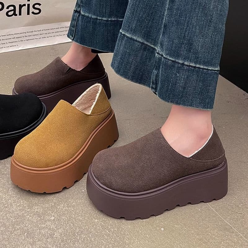 Easy to wear, simple and comfortable cotton shoes, 2024 autumn and winter evening style cotton shoes with comfortable inner and non-slip shoes for women