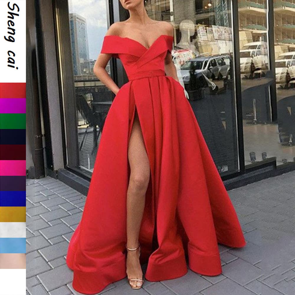 Elegant Long Dress Show Model High Waist V-Neck Bridesmaid Dress Summer Fashion European And American Style No Sleeve Women's Dress