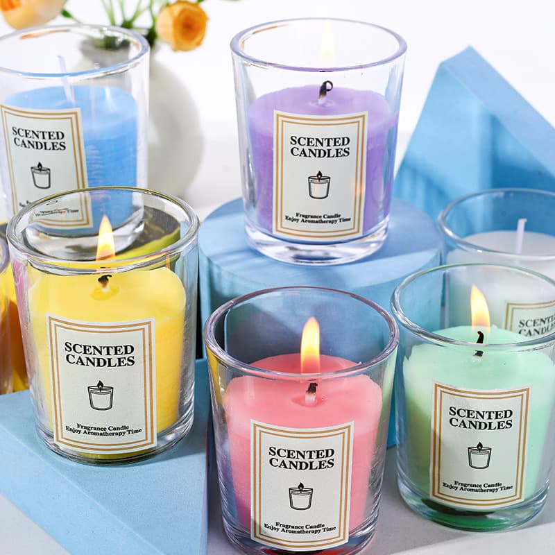Glass cup scented candle niche high-end indoor household long-lasting fragrance wedding souvenir sleep aid scented candle