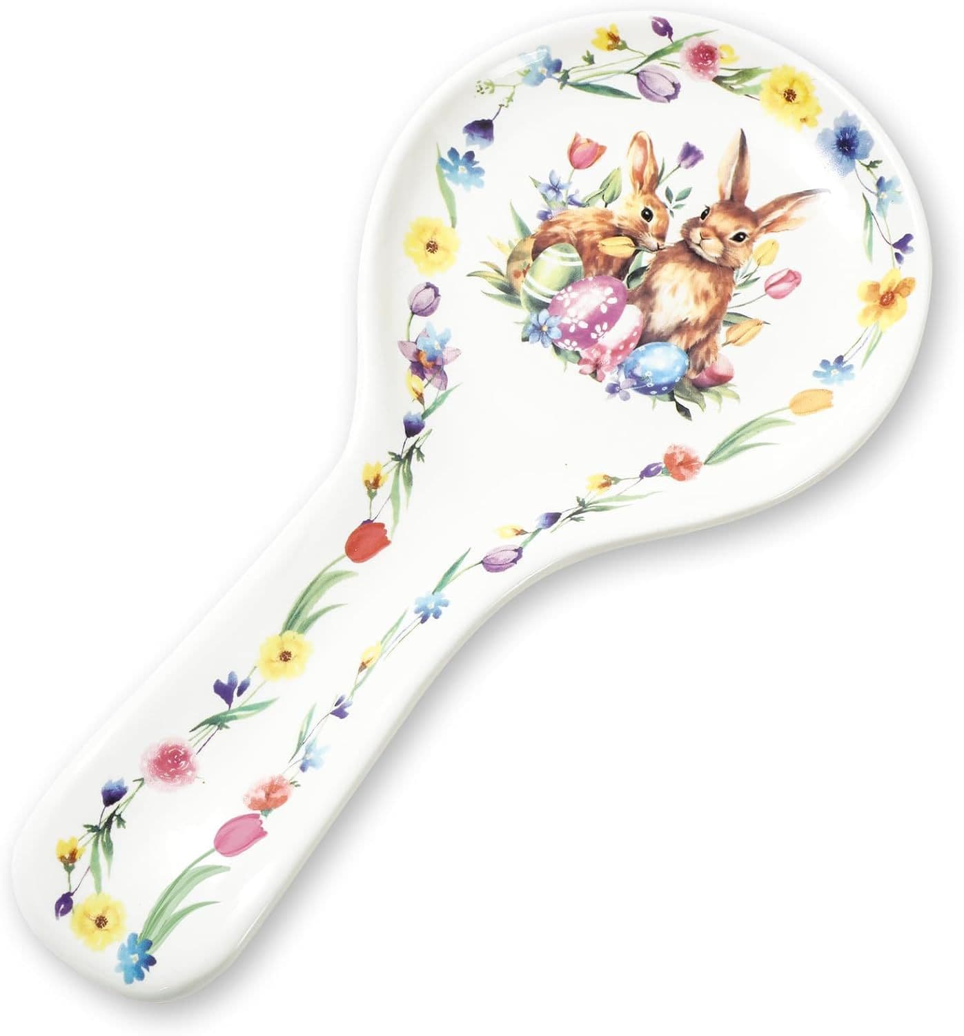 Whaline 9.4 Inch Easter Spoon Rest Ceramic Spoon Holder