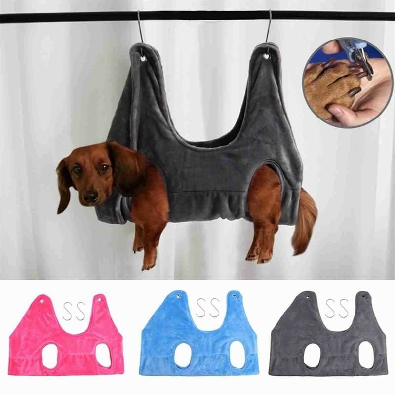DogCat Hammock Pet Grooming Hammock, Plush Fabric, Nail Trimming Hammock for Small to Medium-Sized Cats and Dogs, with Grooming Clothes
