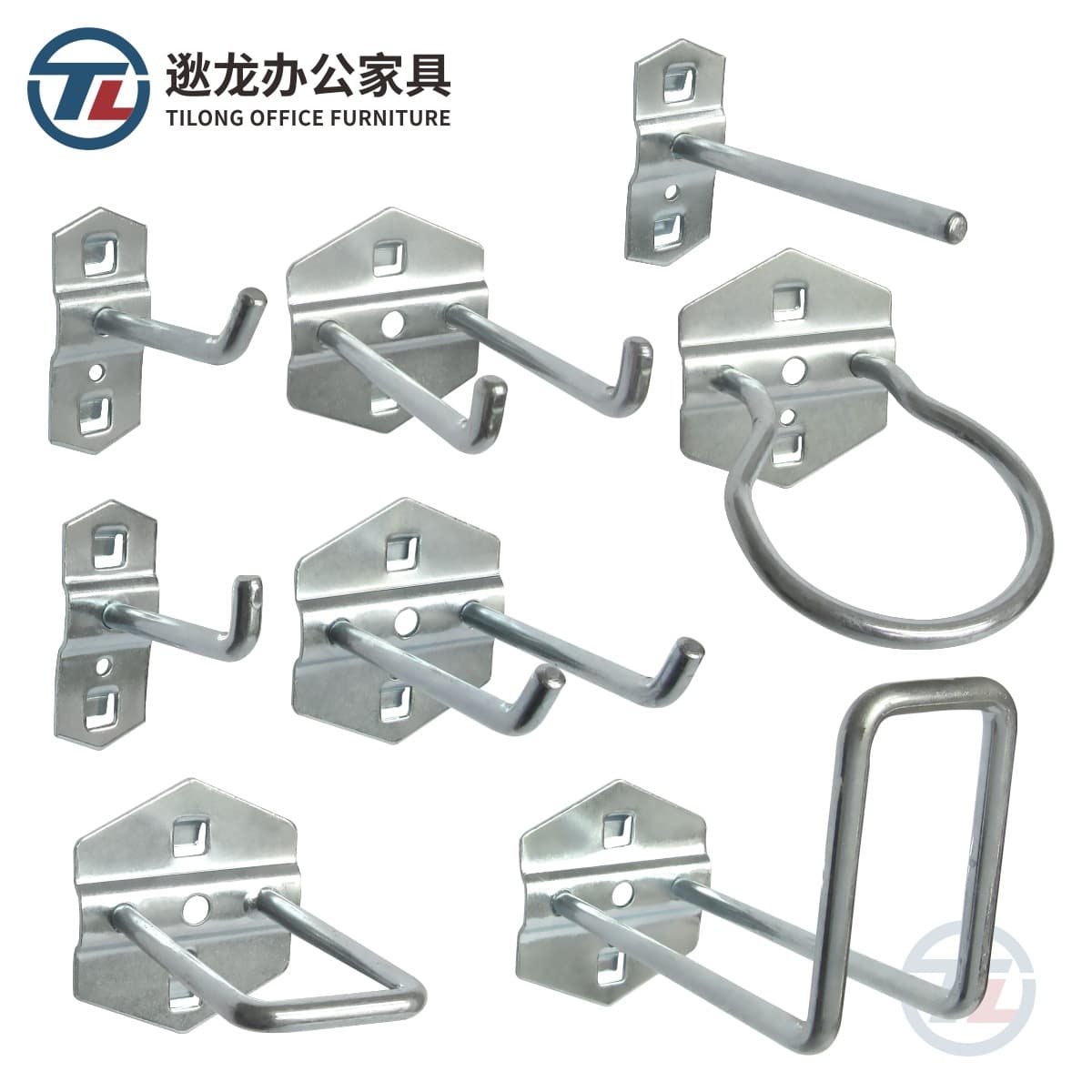 Square Hole Perforated Board Hooks Tool Rack Accessories Wall-mounted Storage Rack Hardware Square Hole Hanging Panel Display Storage Metal