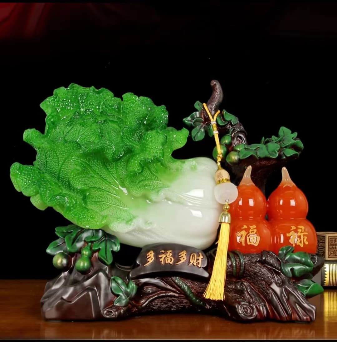 Drop Shipping Multi-Blessing Multi-Wealth Imitation Jade Cabbage Ornament, Living Room TV Cabinet Decoration, Shop Housewarming or Opening Cabbage Ornament