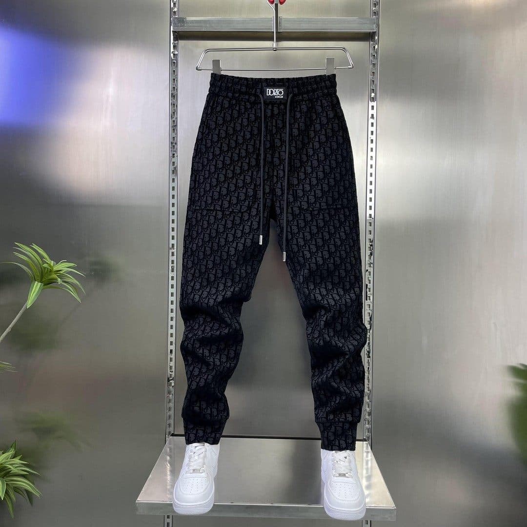 Muxi Light Luxury Men's Wear 2025 Autumn/Winter High-End Elastic Waist Slim Fit Jogger Pants with Fleece Lining