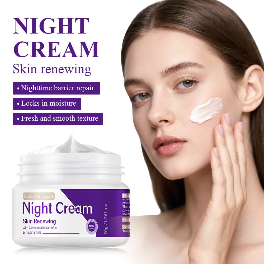 All-English Niacinamide Night Cream Peptide Moisturizer Nighttime Sleep Repair Night Cream Facial Care Foreign Trade Cross-border Amazon