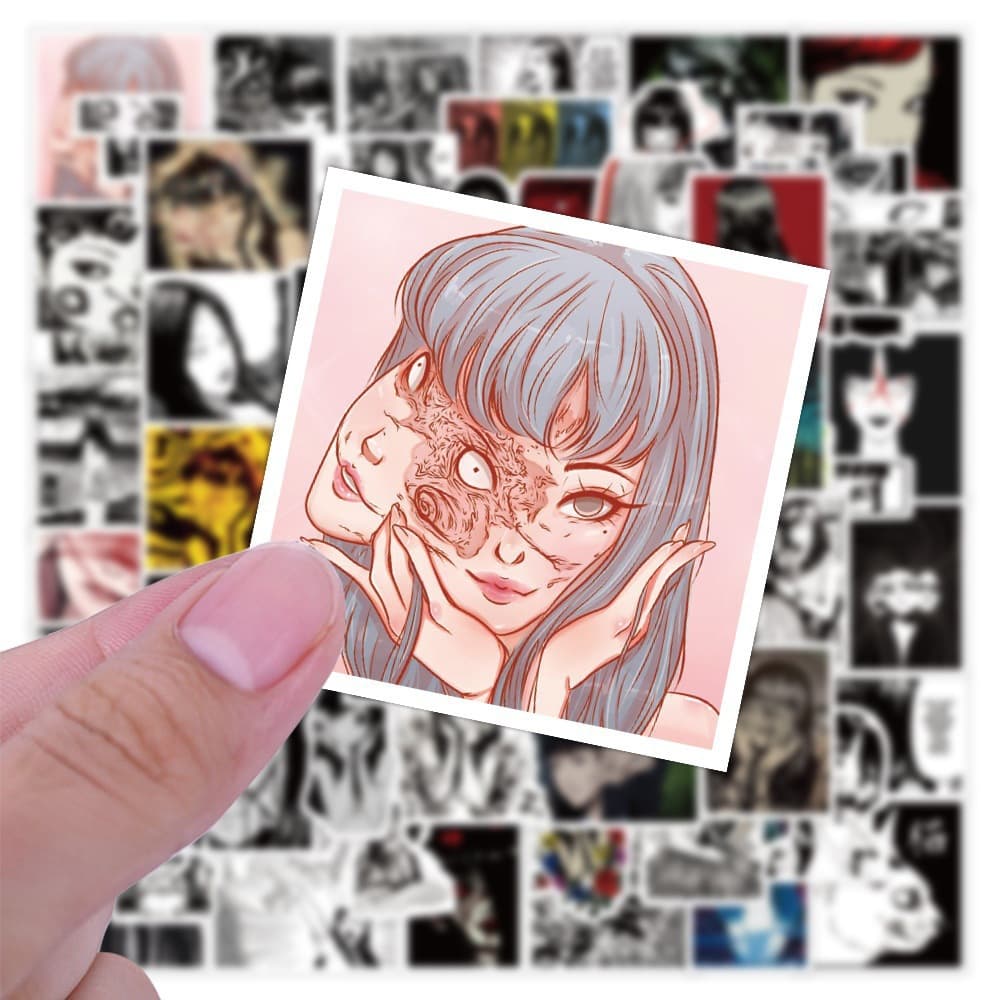60 Tomie Stickers for Luggage, Cars, Laptops, and Fridges, Waterproof Decals