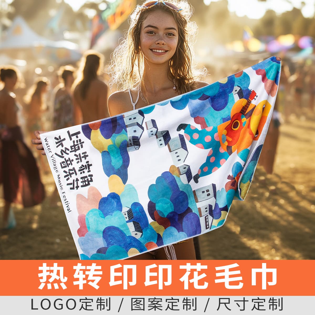 Concert/Music Festival Fan Support Towel, Heat Transfer Printing, Microfiber Cheer Towel for Celebrities