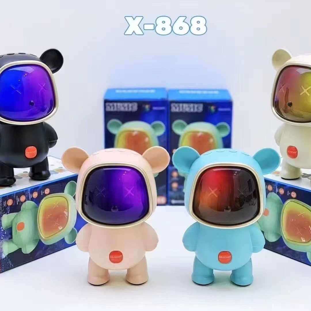 New X-868 Astronaut Gift Bluetooth Speaker Cartoon Creative RGB Lantern Astronaut Card Portable Speaker
