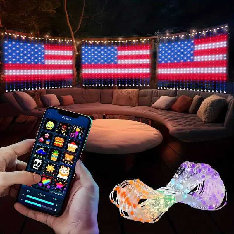 Smart LED Dinosaur Decorative String Lights, DIY Programmable EL Wire Lights, Indoor Holiday Decoration Curtain Lights
