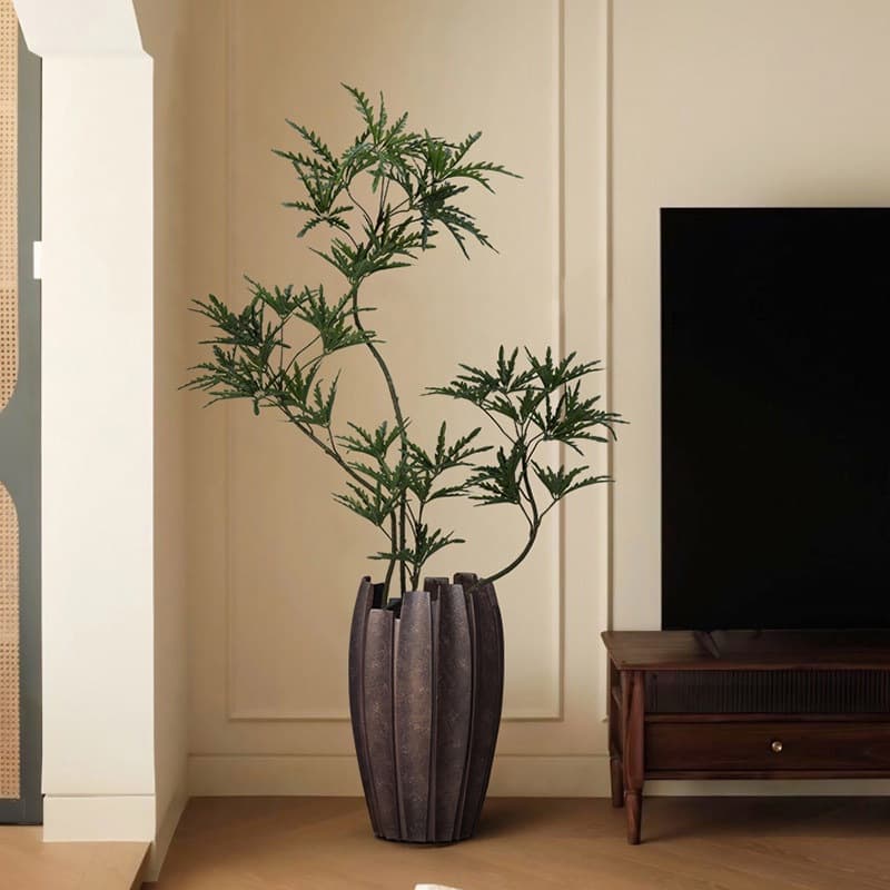 Haihong Yalin Peacock Wood Artificial Green Plant Decoration Realistic Desktop Entryway Living Room Bionic Plant Potted