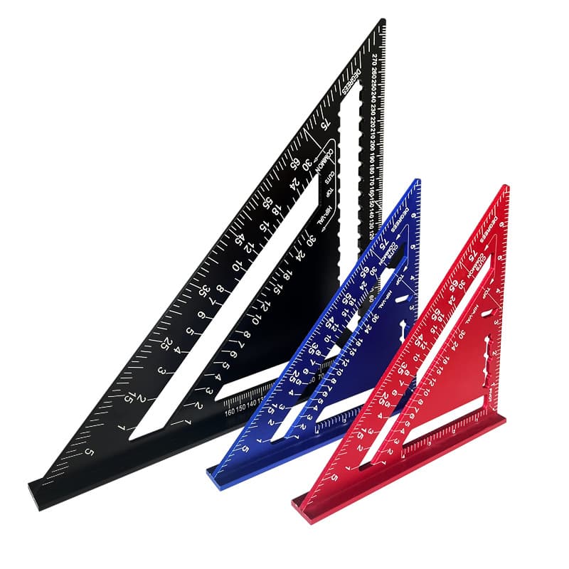 Metric/imperial 7-inch 12-inch multi-function thickened aluminum profile 45-degree square 30 cm aluminum alloy triangle ruler carpenter