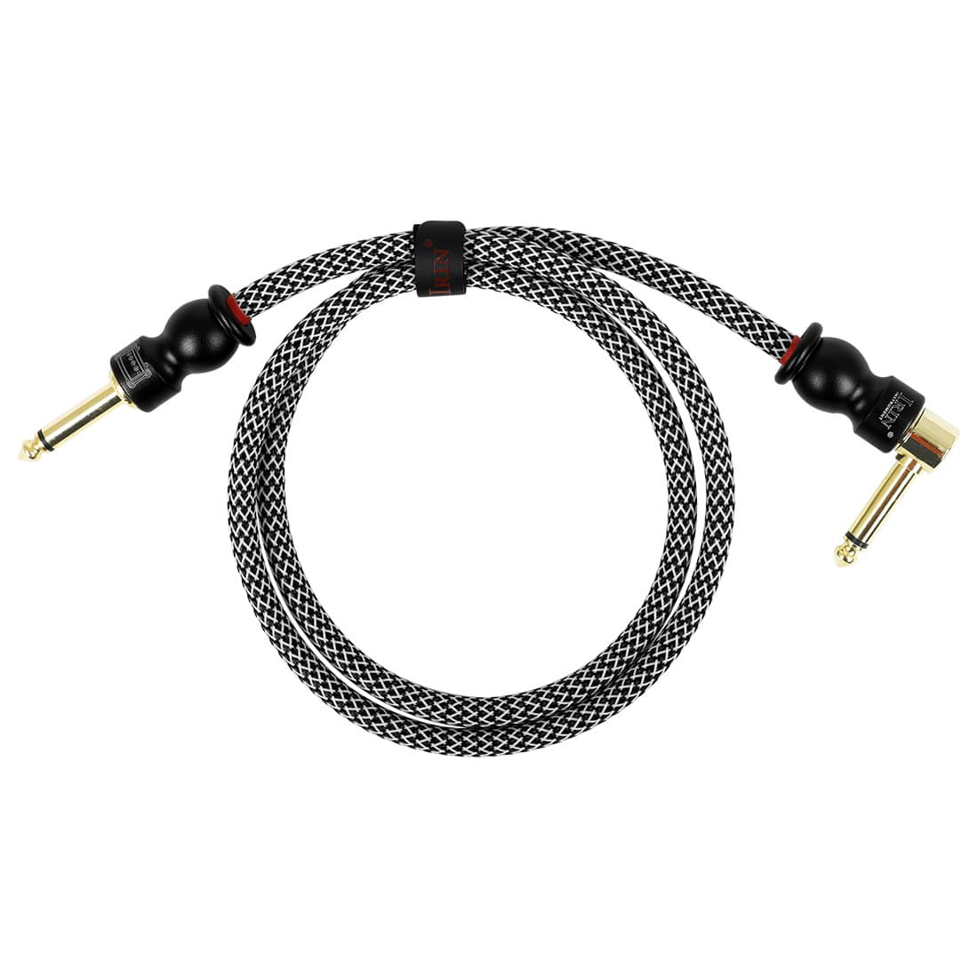 Electric Guitar Cable 6.35mm Audio Cable Braided Black White Guitar Bass Electric Drum Audio Shielded Noise Reduction Cable