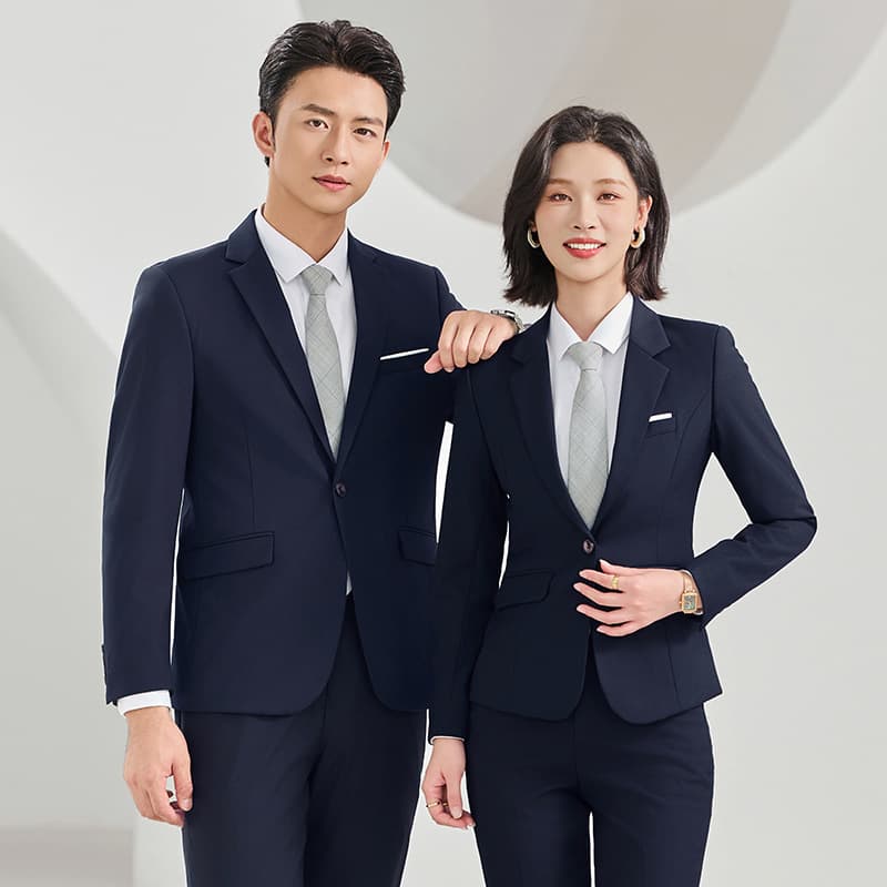 New Autumn and Winter Sapphire Blue Suit Professional Suit Men's and Women's Same Style Workwear 4S Store Suit Work Clothes Formal Wear
