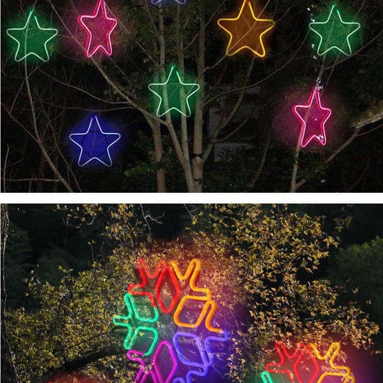 Waterproof Outdoor LED Fairy Lights, Flashing String Lights, Christmas Decorative Starry Sky and Snowflake-shaped Tree Lights