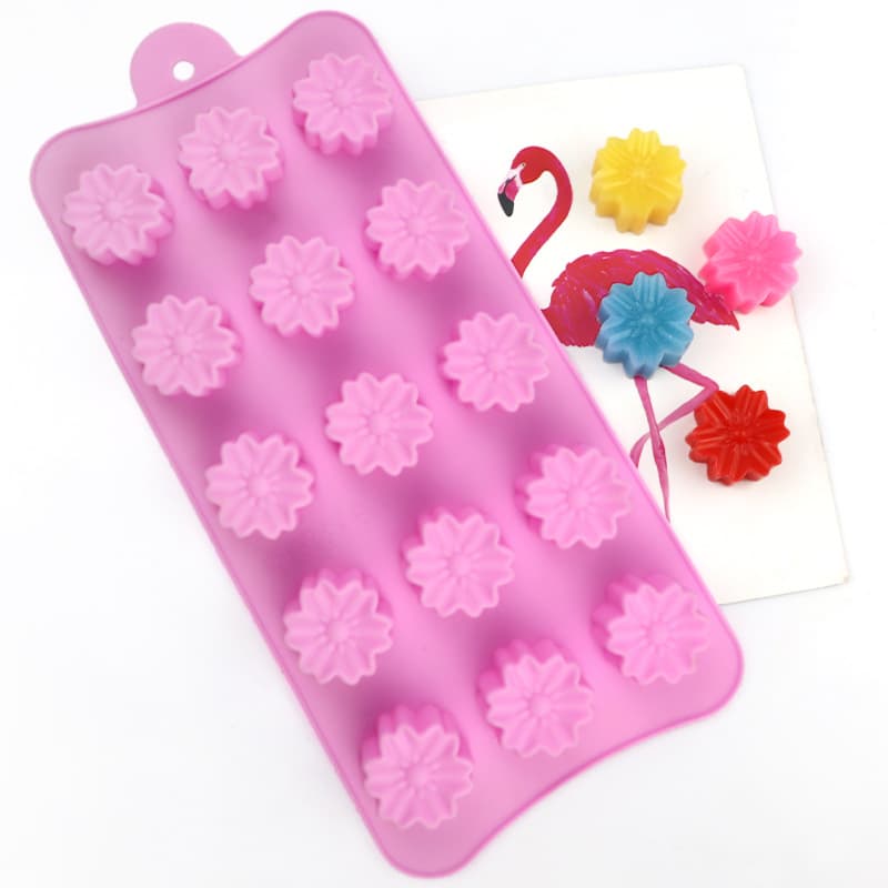 Minghao 15-Cavity Sakura Classic Chocolate Mold Cold Process Soap Mold Silicone Baking Mold DIY Craft Mold