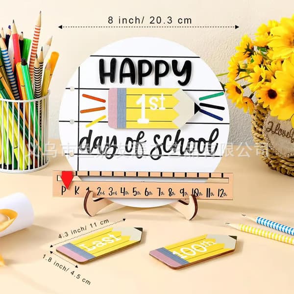 Cross-border new product First Day of School Sign Wooden Opening Sign Wooden Crafts Decoration