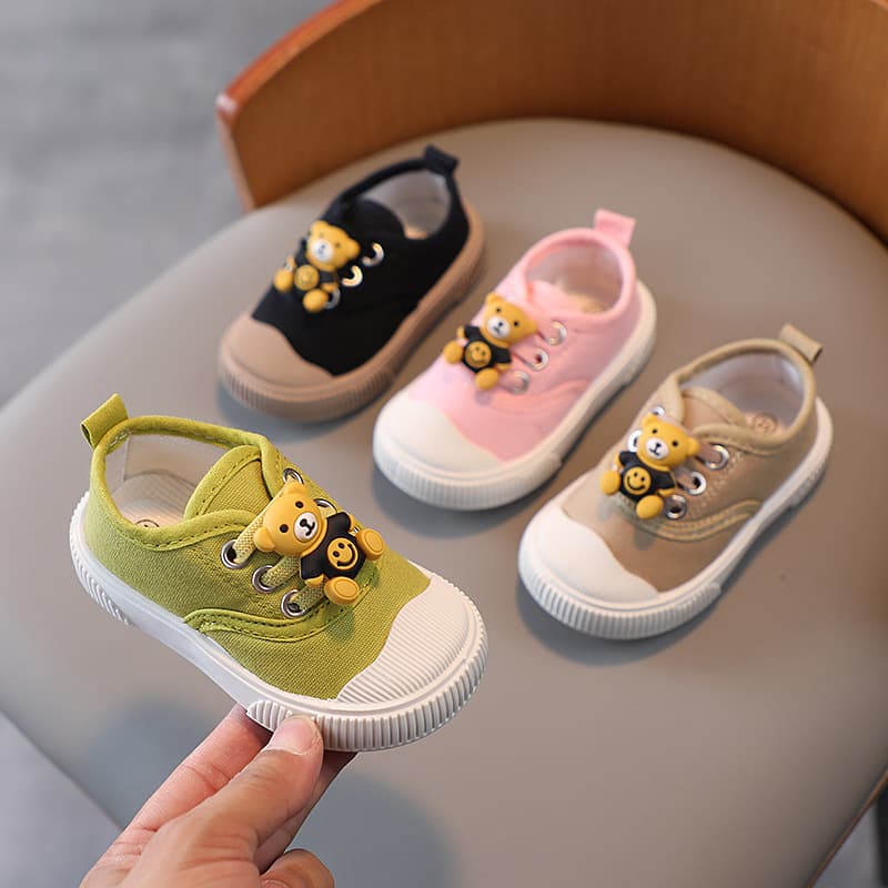 Solid Soft Bottom Baby Shoes Ultra Soft Walking Shoes Children's Canvas Slip-on Spring Autumn Single Skate For Boys Girls