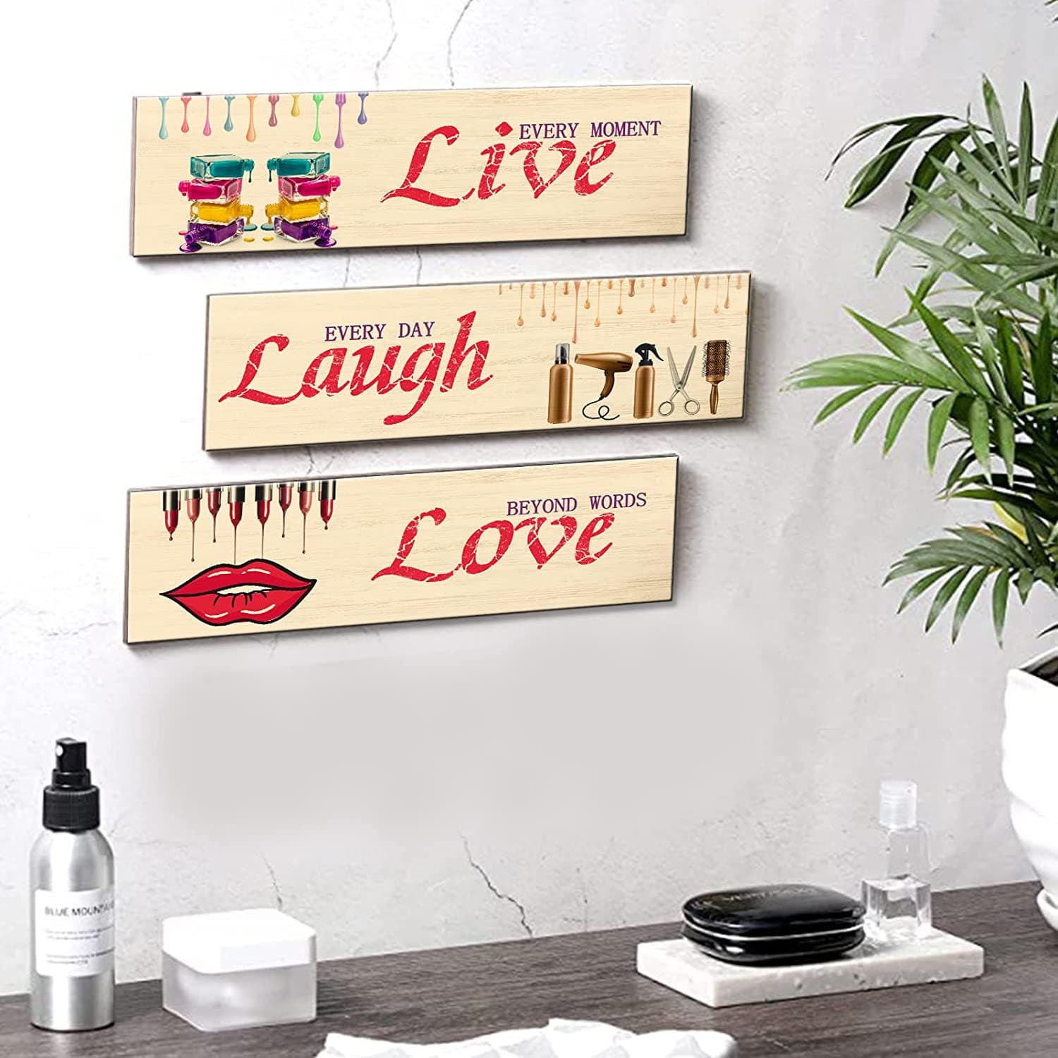 Wall Decor Inspirational Wooden Hanging Sign Hair Salon Barber Shop Beauty Shop Hair Plaque Rustic Wood Hairstylist