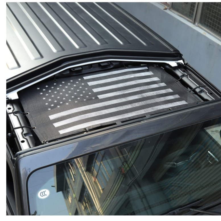 Jeep Wrangler JL Roof Sunshade Mesh UV Protection Compatible with 2/4 Door Front Top Sun Shade Net