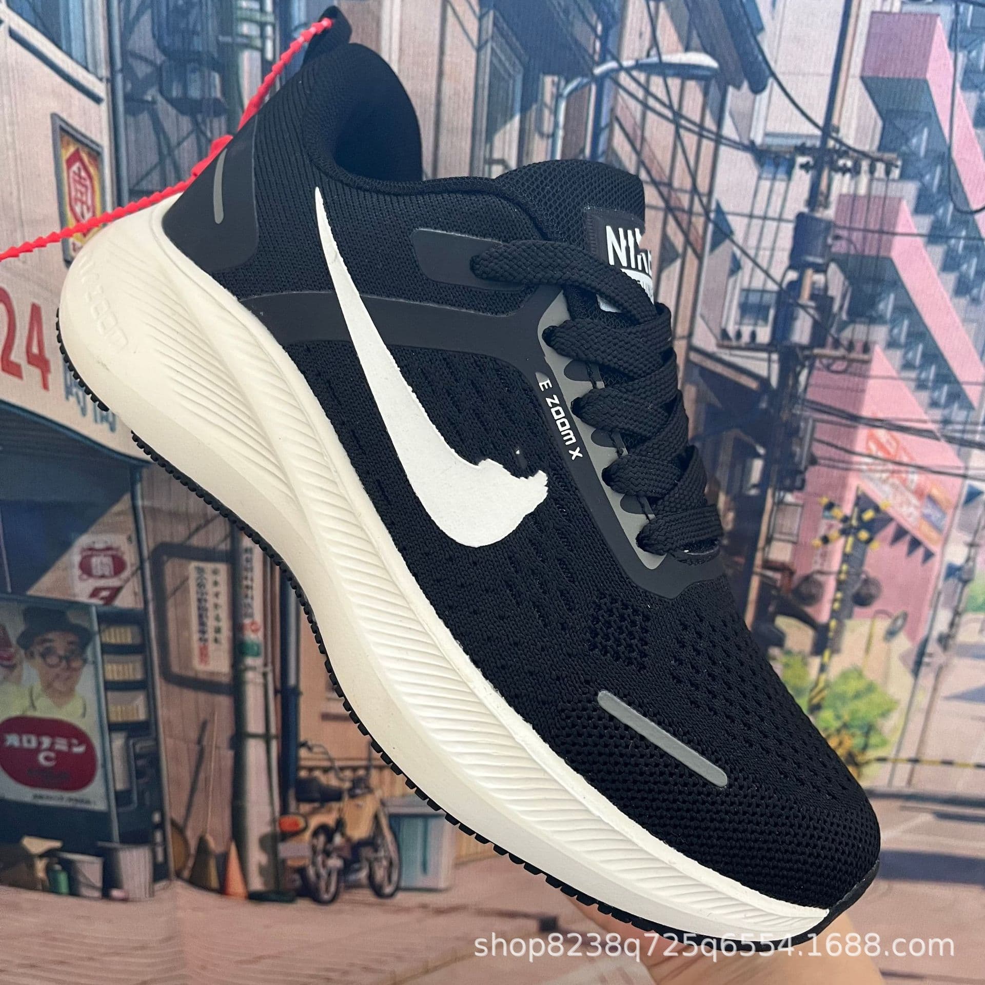 Putian Original Spring/Summer New Ribbed Black White Breathable Anti-slip Wear-resistant Lightweight Running Shoes Pegasus Casual Sports Shoes