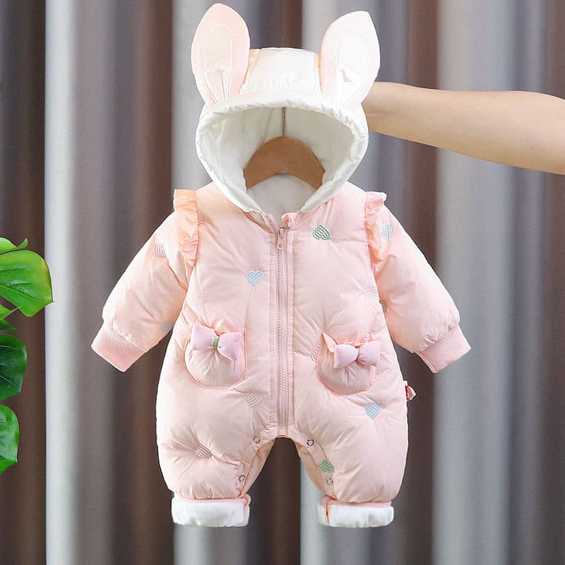Baby Winter Thickened Fleece Romper, Baby Winter Outfit, Newborn Going-Out Cotton Suit for Boys