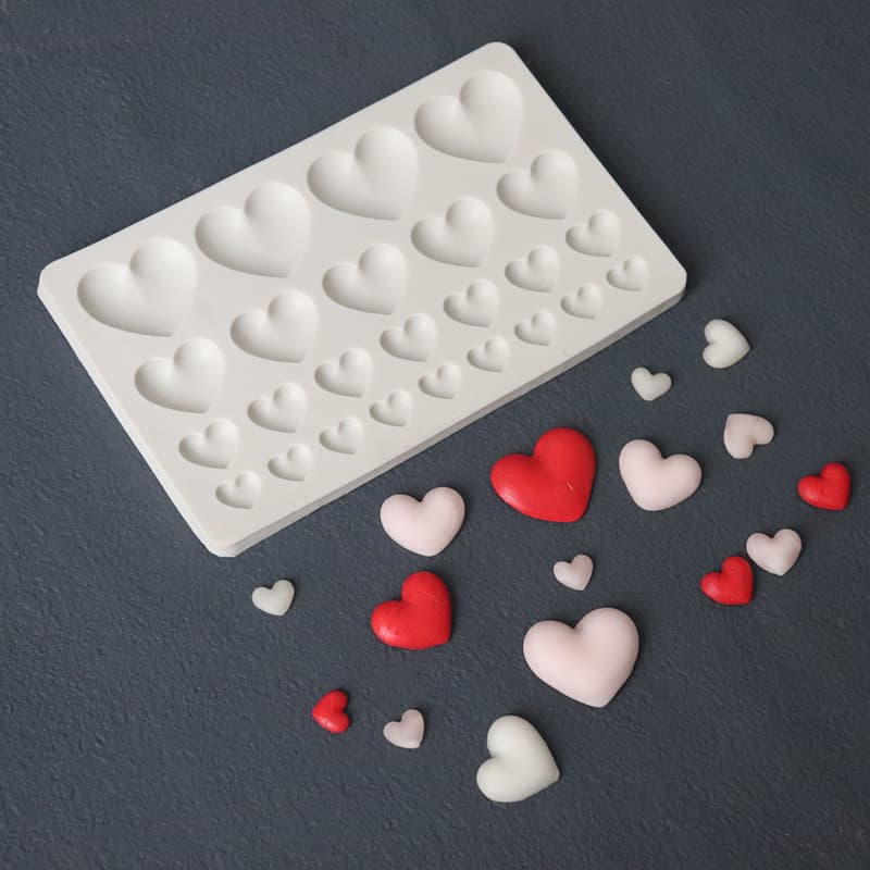 Large and Small Heart Silicone Mold for Chocolate, Fondant, and Cake - Heart-Shaped Dessert Decoration for Valentine's Day Baking