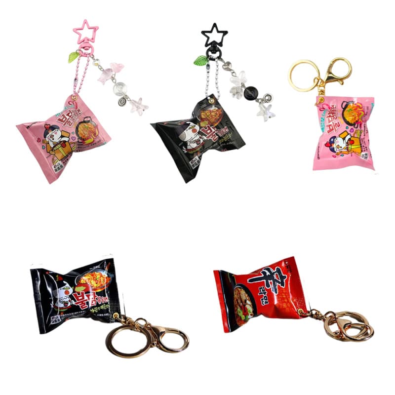 Ramen turkey noodles simulation miniature snack bag charm Korean instant noodles fried sauce bread bag key chain pendant