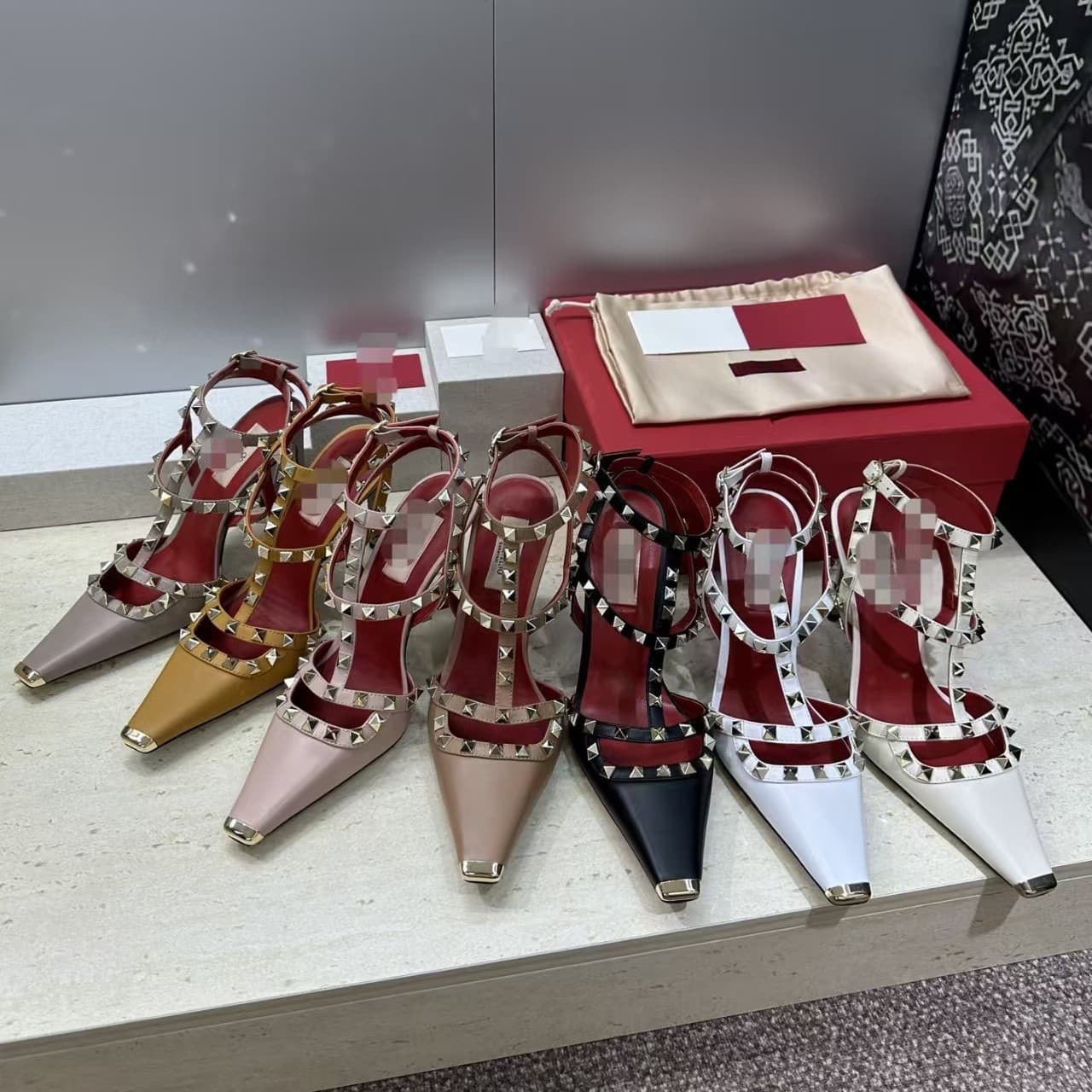 Spring and summer letter hardware buckle high heel square toe back empty mules sandals 2026 fashion high heel sandals