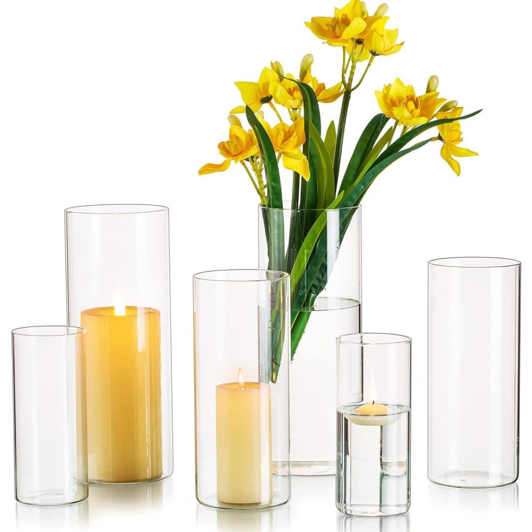 Light luxury transparent glass vase flower arrangement high-end creative living room decoration small vase flowers hydroponic vase