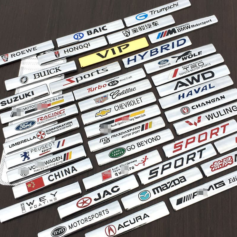 Car Sport Edition Side Fender Emblem Metal Badge Rear Tail Badge Modification Sticker Body Decal Grille Emblem