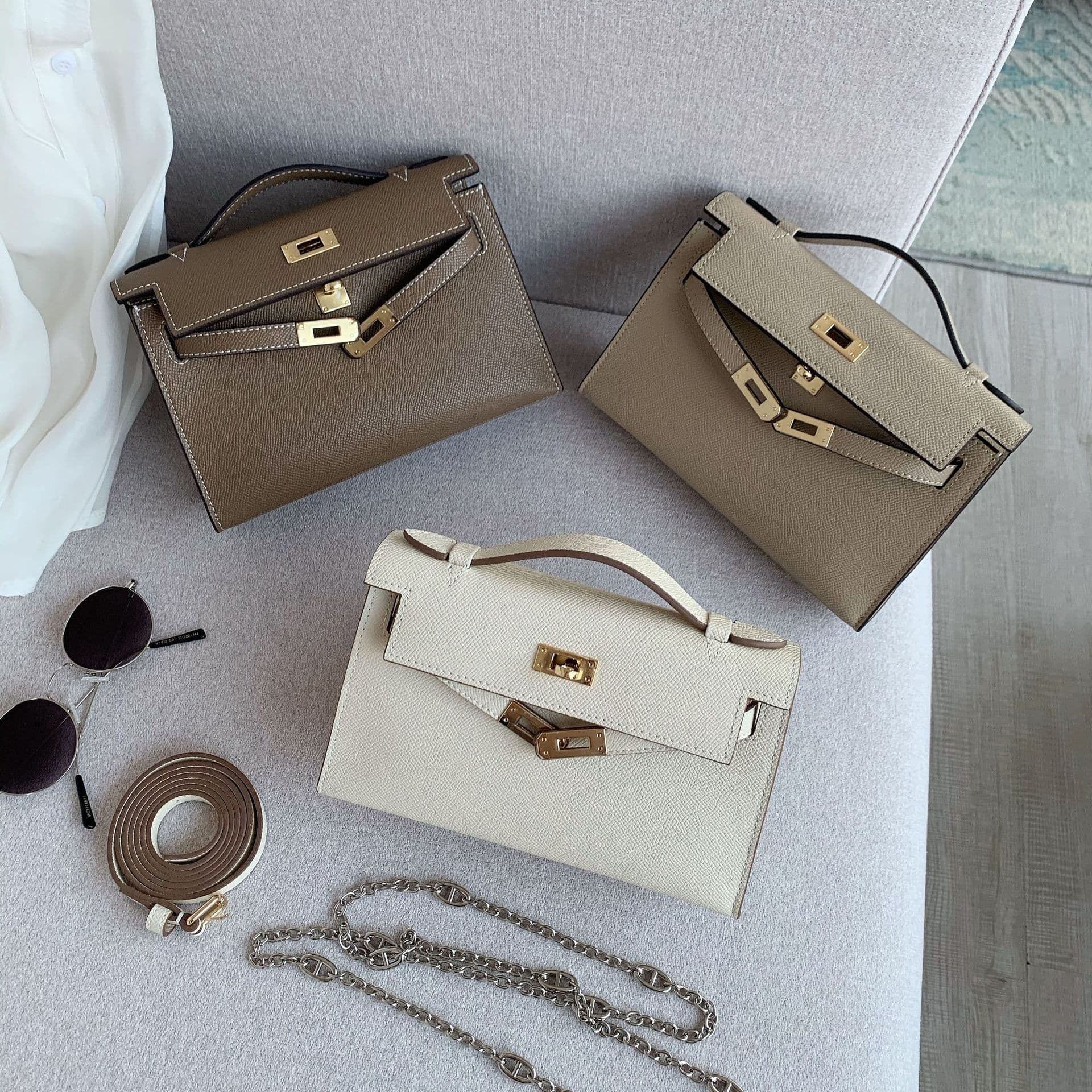 2025 New Style Kelly Bag Mini Genuine Leather Women's Bag Premium Versatile Handbag Shoulder Crossbody Small Bag