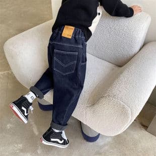 Boys' Jeans Spring/Autumn Casual New Style, Trendy Kids' Pants for Older Children, Autumn Long Pants, Dad Jeans