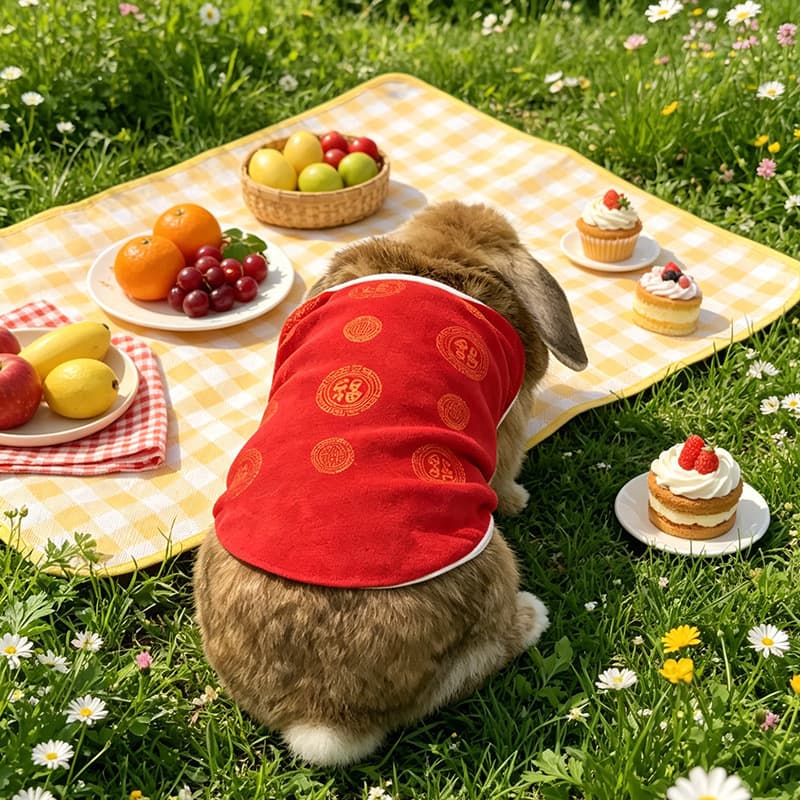 Pet Rabbit Clothes Festive Fortune Rabbit Guinea Pig Clothes Dwarf Rabbit Lop Ear Baby Rabbit Costume Rabbit Clothing