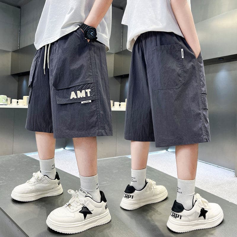 Boys' Cargo Shorts Fashionable 2026 Summer New Children's Straight Casual Pants Cool Lightweight Trendy