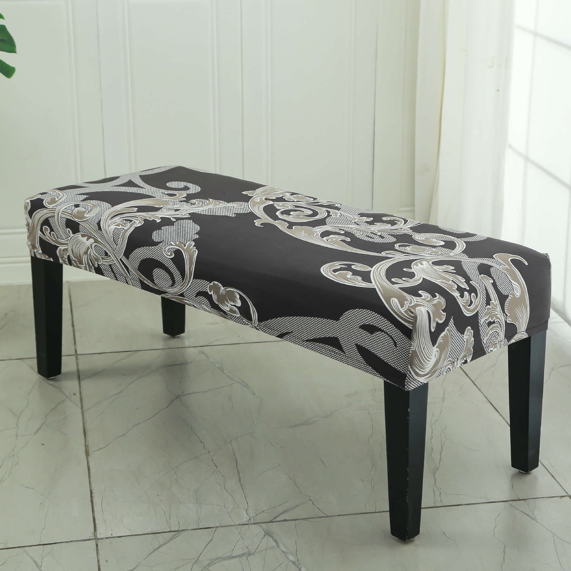 Stretch household long bench cover, thickened piano cover, makeup stool cover, replacement shoe stool cover