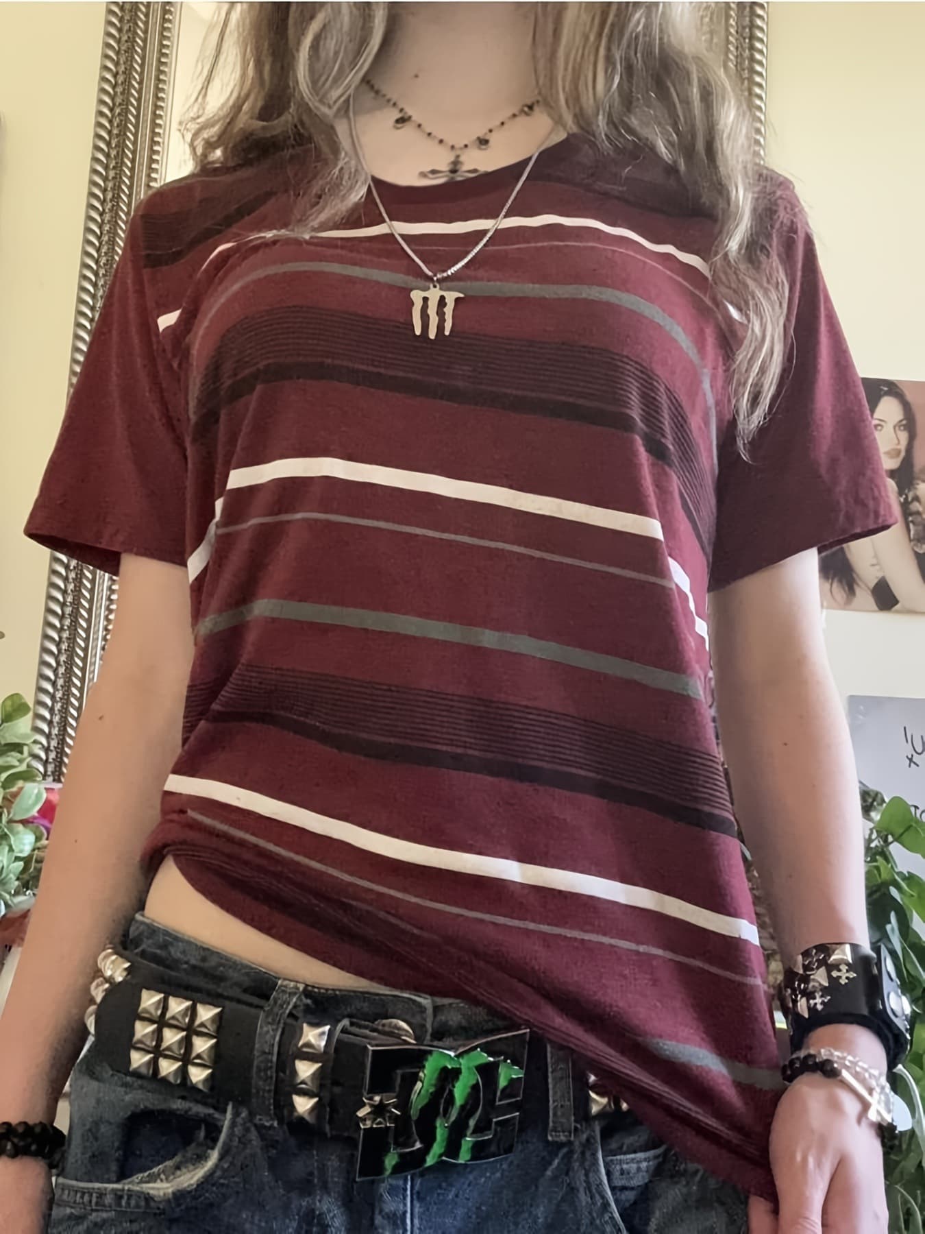 S 26503 Design Striped Short Sleeve T-Shirt