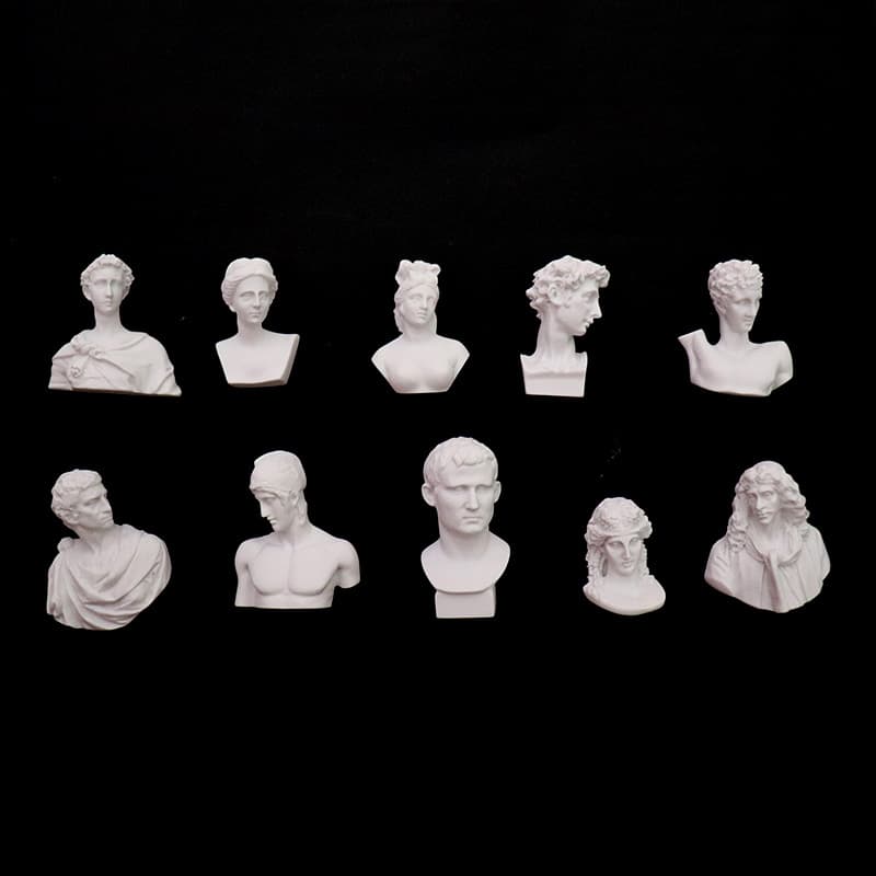 Resin Refrigerator Sticker Ornaments Sketch Head Resin Figure Nordic Ins Statue Pose Photo Props Model
