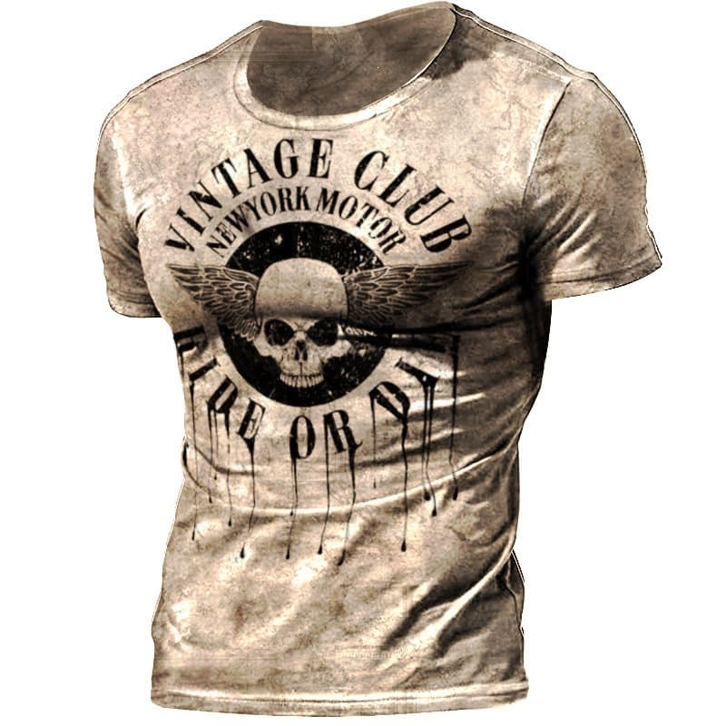 Summer digital printed short-sleeved T-shirt European and American men's fashion casual style 3D printed round neck short-sleeved T-shirt