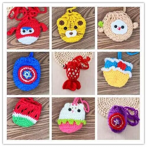 Dragon Boat Festival Egg Net, Small Zongzi Egg Net, Handmade Crochet Doll, Hanging Neck Egg Net