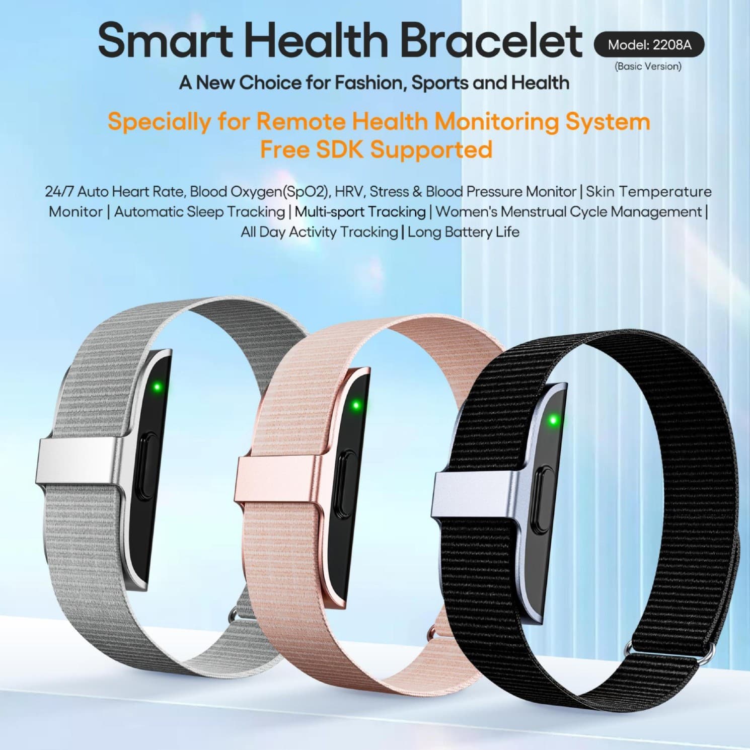 Smart Watch Sports Heart Rate Bracelet Cross-Border New Step Counting Blood Oxygen Waterproof Sleep Body Temperature Monitoring Smart Band