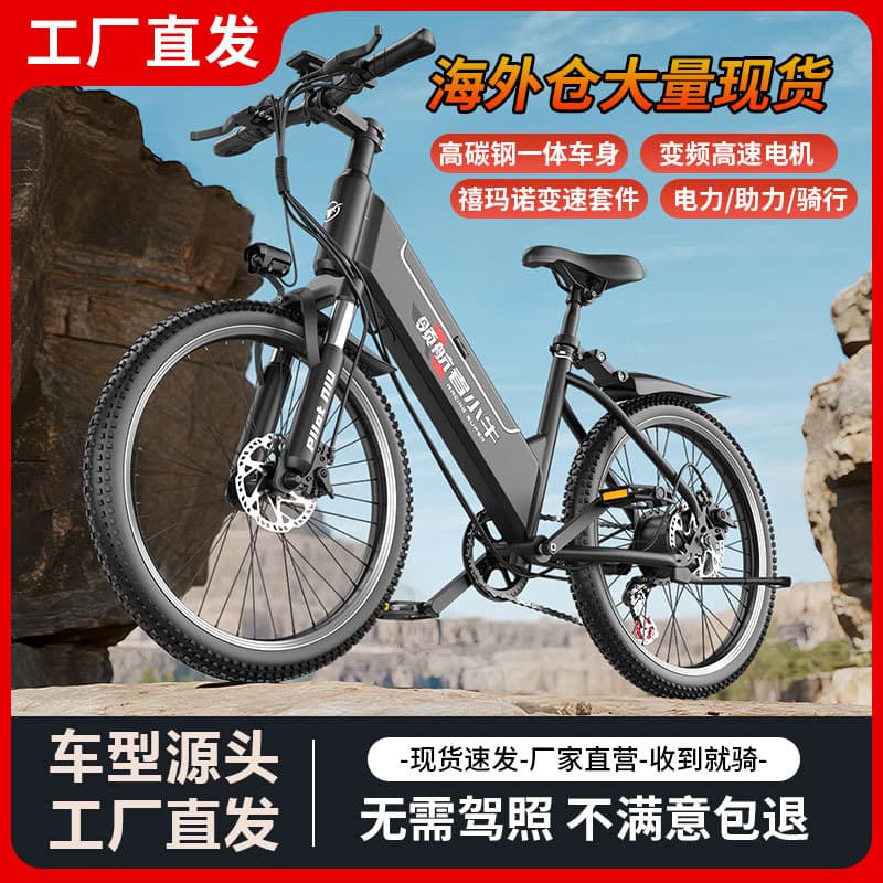 Factory Electric Power-Assisted Bicycle Overseas Warehouse E-bike Off-Road Vehicle 21-Speed Electric Bike 26-inch Electric Bicycle
