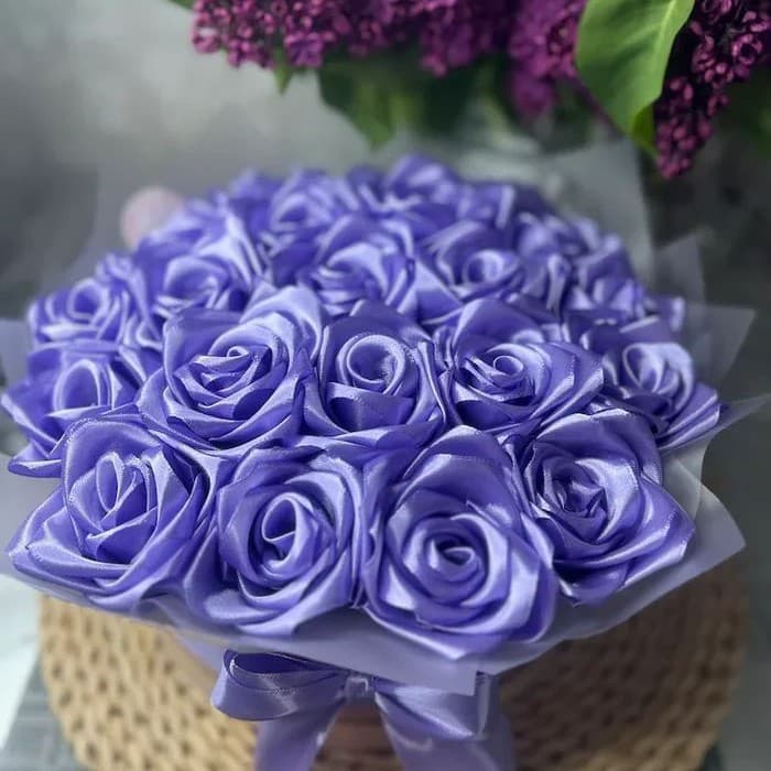 Cross-Border Hot Seller Teacher's Day Valentine's Day Christmas Gift in Stock Preserved Flower Ribbon Rose Bouquet Multiple Colors Available