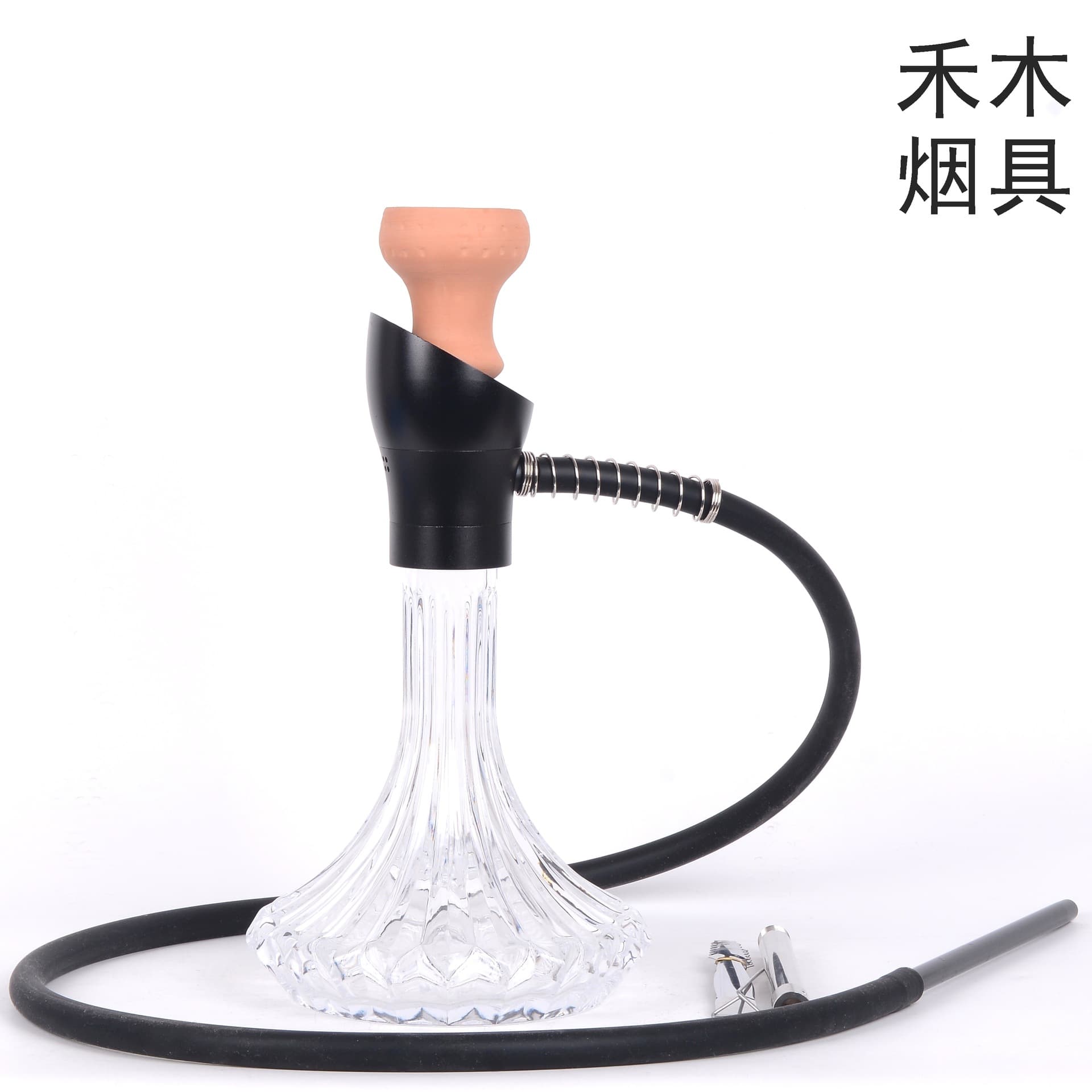 Small portable hookah travel size hookah mini hookah transparent glass bottle silicone tube shisha