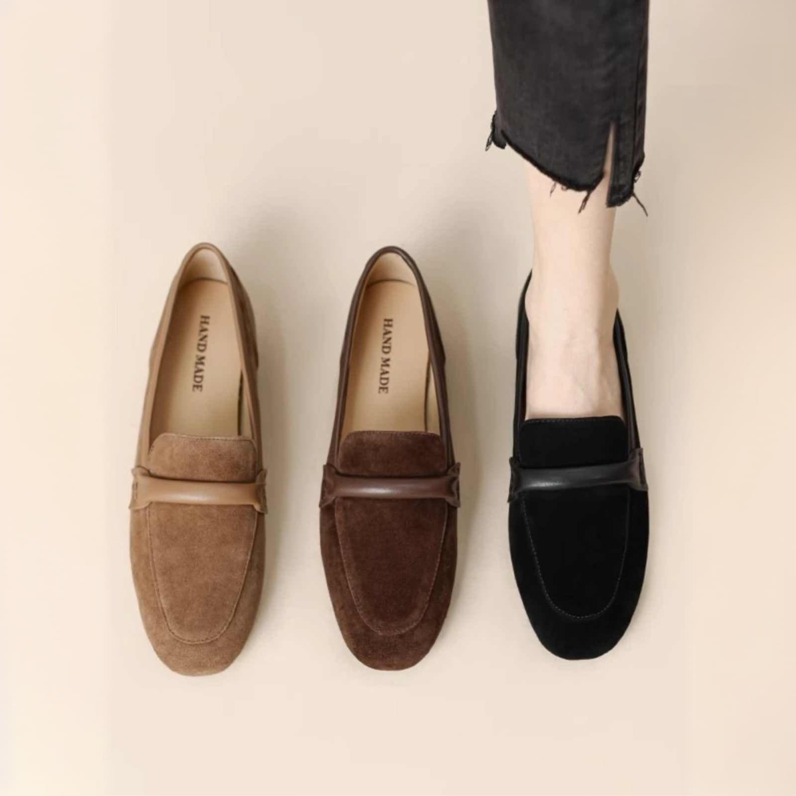 [In Stock] 979 Soft Leather French Retro Flat Loafers for Women, 2025 Spring/Autumn New Style, British Style Soft Leather