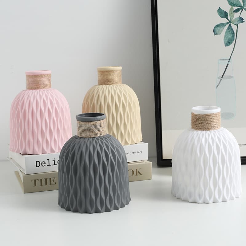 Mengkui Nordic style plastic vase modern simple creative anti-fall floral flower arrangement hydroponic vase decoration wholesale