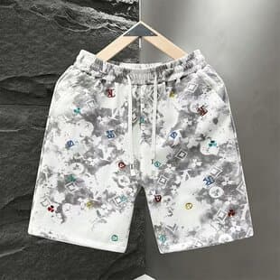 European Style Shorts for Men 2025 Summer New Embroidery Quick-Dry Casual Five-Point Shorts Trendy Beach Shorts