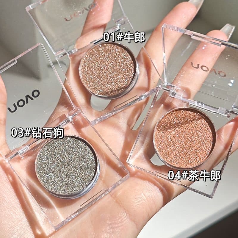 NOVO Niulang Single Color Eyeshadow Palette Galaxy Diamond Shimmer Highlighter Brightening Glitter Fine Shimmer Hot Affordable Niche Brand